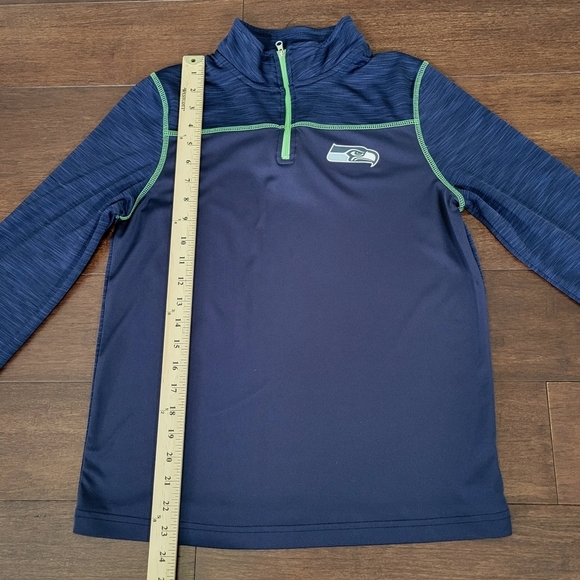 NFL Seattle Seahawks Blue 1/4 Zip Lightweight Pullover Jacket Kids Size L 14/16 - Picture 6 of 7